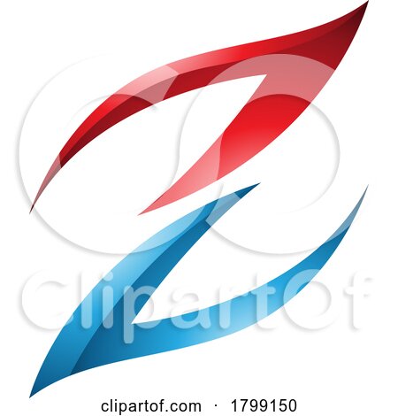 Red and Blue Glossy Fire Shaped Letter Z Icon by cidepix