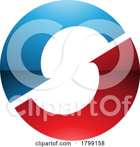 Red and Blue Glossy Letter O Icon with an S Shape in the Middle by cidepix