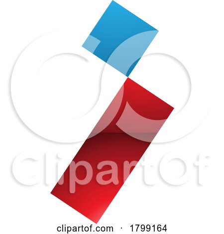 Red and Blue Glossy Letter I Icon with a Square and Rectangle by cidepix