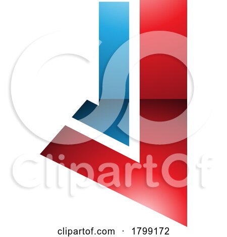 Red and Blue Glossy Letter J Icon with Straight Lines by cidepix