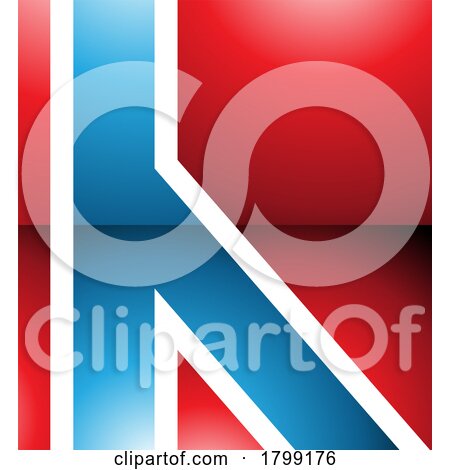 Red and Blue Glossy Letter H Icon with Straight Lines by cidepix