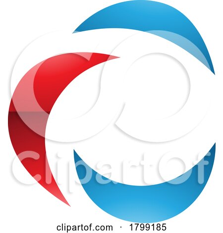 Red and Blue Glossy Crescent Shaped Letter C Icon by cidepix