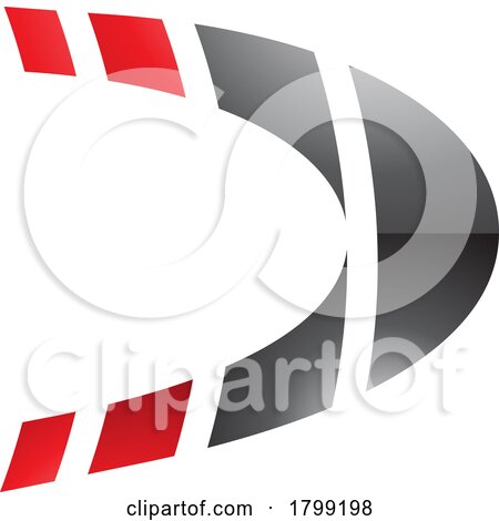 Red and Black Striped Glossy Letter D Icon by cidepix