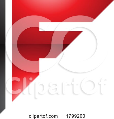 Red and Black Triangular Glossy Letter F Icon by cidepix