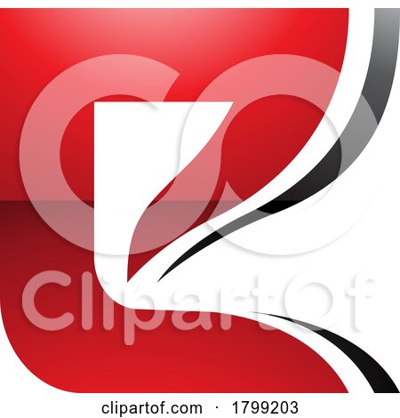 Red and Black Wavy Layered Glossy Letter E Icon by cidepix