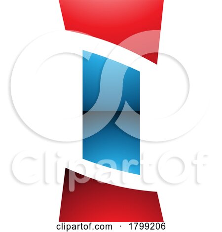 Red and Blue Glossy Antique Pillar Shaped Letter I Icon by cidepix