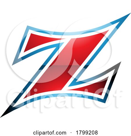 Red and Blue Glossy Arc Shaped Letter Z Icon by cidepix