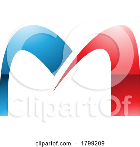 Red and Blue Glossy Arch Shaped Letter M Icon by cidepix