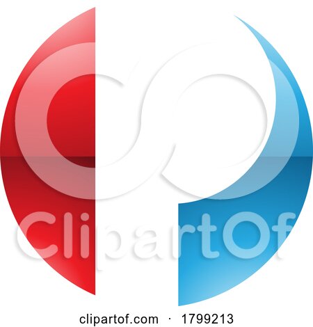 Red and Blue Glossy Circle Shaped Letter P Icon by cidepix