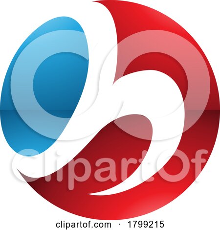 Red and Blue Glossy Circle Shaped Letter H Icon by cidepix
