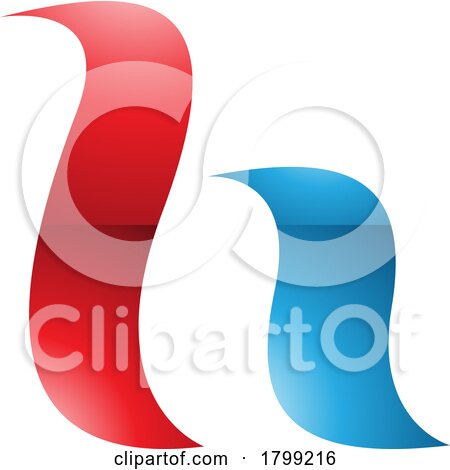 Red and Blue Glossy Calligraphic Letter H Icon by cidepix