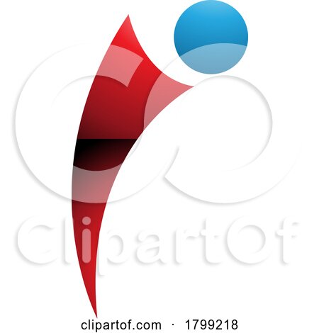 Red and Blue Glossy Bowing Person Shaped Letter I Icon by cidepix