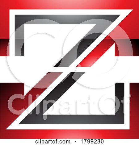 Red and Black Glossy Striped Shaped Letter Z Icon by cidepix
