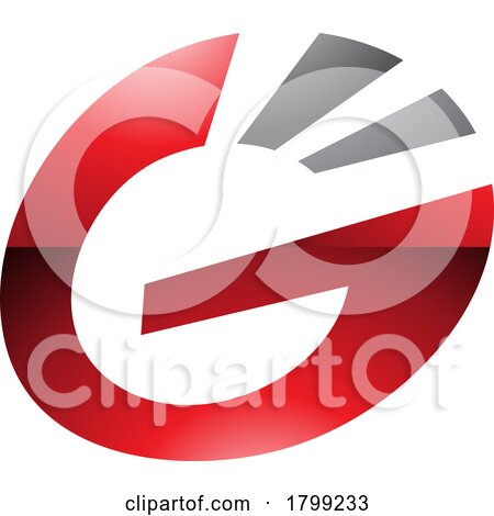 Red and Black Glossy Striped Oval Letter G Icon by cidepix