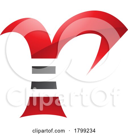 Red and Black Glossy Striped Letter R Icon by cidepix