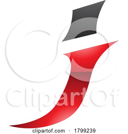 Red and Black Glossy Spiky Italic Letter J Icon by cidepix