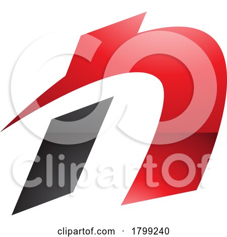 Red and Black Glossy Spiky Italic Letter N Icon by cidepix