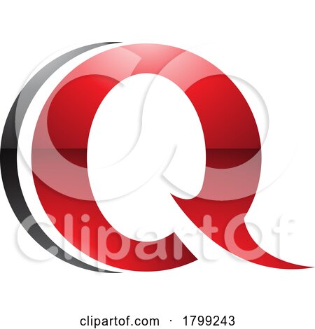 Red and Black Glossy Spiky Round Shaped Letter Q Icon by cidepix