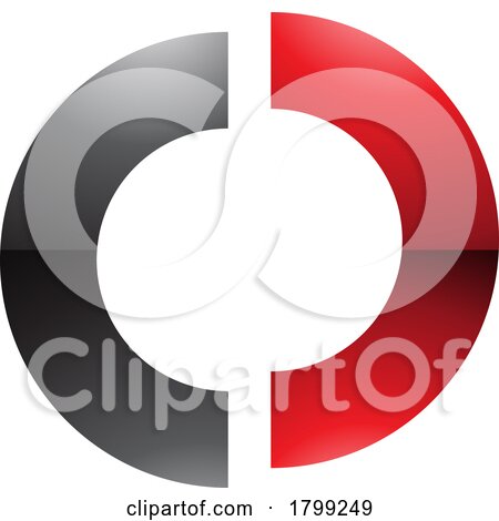 Red and Black Glossy Split Shaped Letter O Icon by cidepix