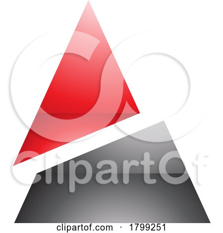 Red and Black Glossy Split Triangle Shaped Letter a Icon by cidepix