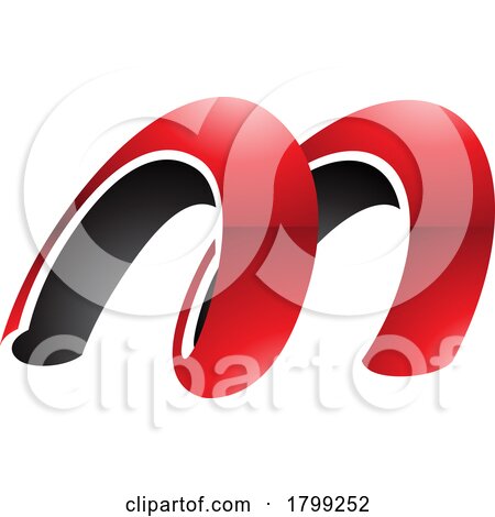 Red and Black Glossy Spring Shaped Letter M Icon by cidepix