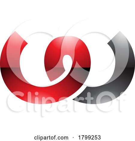 Red and Black Glossy Spring Shaped Letter W Icon by cidepix