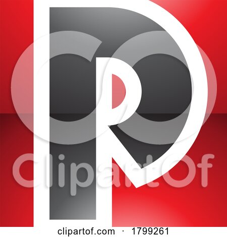 Red and Black Glossy Square Letter P Icon by cidepix