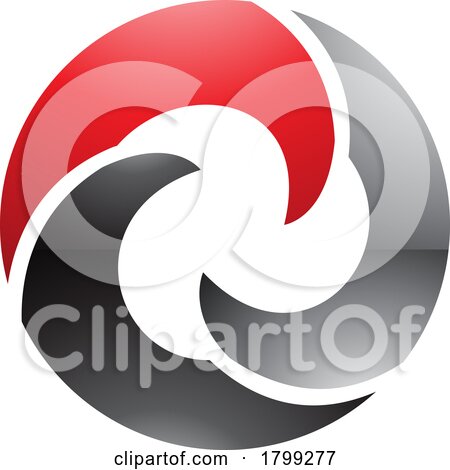 Red and Black Glossy Wave Shaped Letter O Icon by cidepix