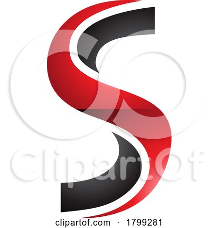 Red and Black Glossy Twisted Shaped Letter S Icon by cidepix