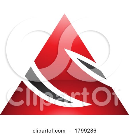 Red and Black Glossy Triangle Shaped Letter S Icon by cidepix