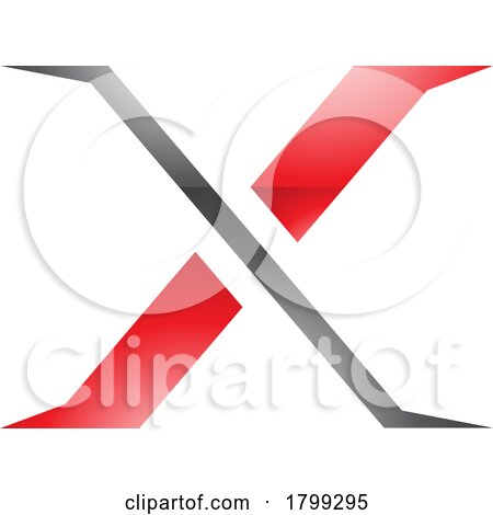 Red and Black Glossy Pointy Tipped Letter X Icon by cidepix