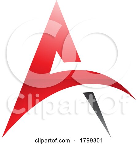 Red and Black Glossy Spiky Arch Shaped Letter a Icon by cidepix