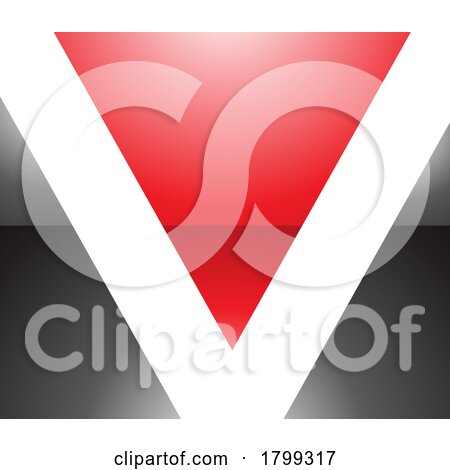 Red and Black Glossy Rectangular Shaped Letter V Icon by cidepix