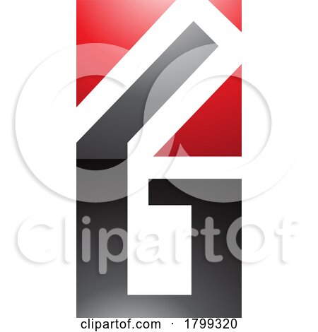 Red and Black Glossy Rectangular Letter G or Number 6 Icon by cidepix