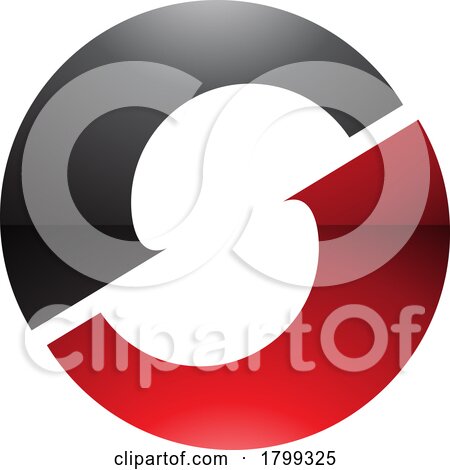 Red and Black Glossy Letter O Icon with an S Shape in the Middle by cidepix