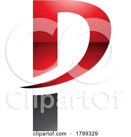 Red and Black Glossy Letter P Icon with a Pointy Tip by cidepix