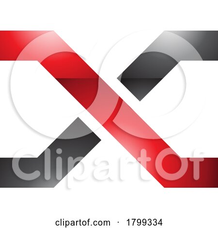 Red and Black Glossy Letter X Icon with Crossing Lines by cidepix