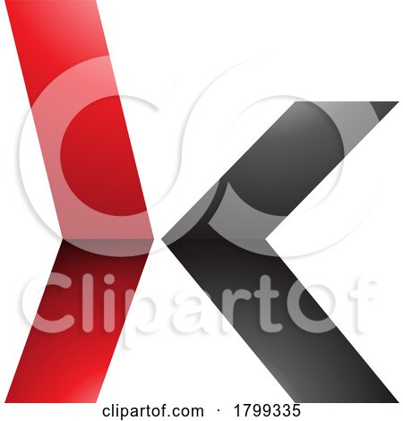 Red and Black Glossy Lowercase Arrow Shaped Letter K Icon by cidepix