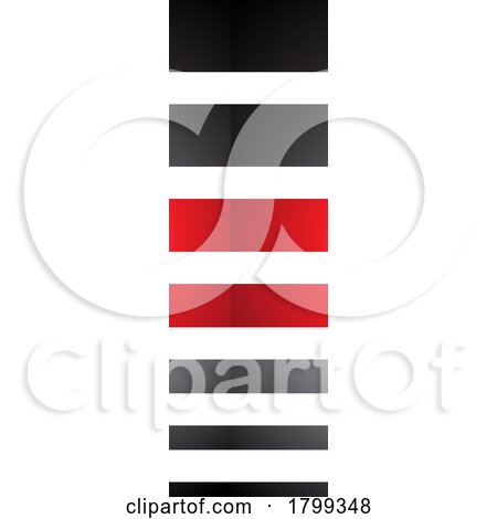 Red and Black Glossy Letter I Icon with Horizontal Stripes by cidepix