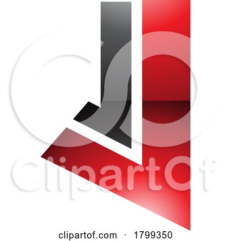 Red and Black Glossy Letter J Icon with Straight Lines by cidepix