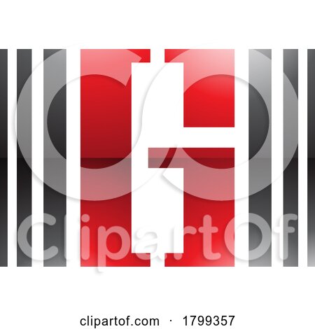 Red and Black Glossy Letter G Icon with Vertical Stripes by cidepix