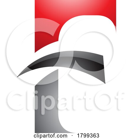 Red and Black Glossy Letter F Icon with Pointy Tips by cidepix