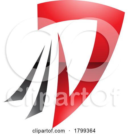 Red and Black Glossy Letter D Icon with Tails by cidepix