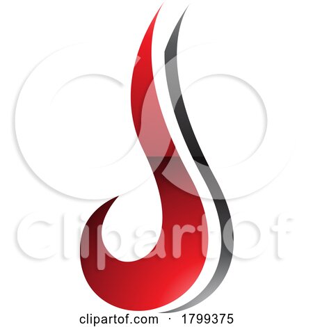 Red and Black Glossy Hook Shaped Letter J Icon by cidepix