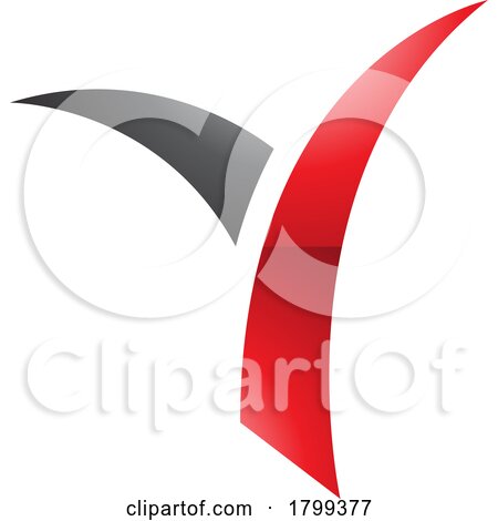 Red and Black Glossy Grass Shaped Letter Y Icon by cidepix