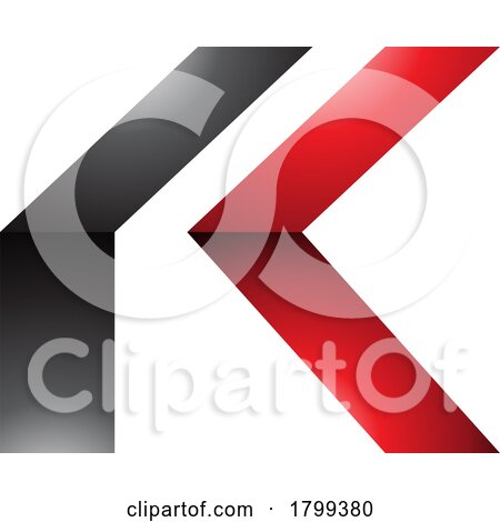 Red and Black Glossy Folded Letter K Icon by cidepix