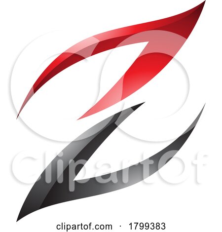 Red and Black Glossy Fire Shaped Letter Z Icon by cidepix