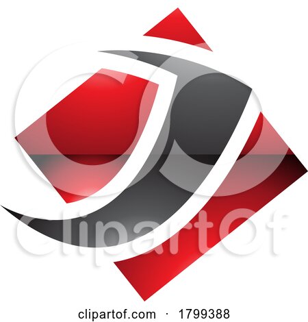 Red and Black Glossy Diamond Square Letter J Icon by cidepix