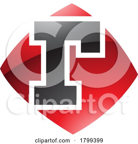 Red and Black Glossy Bulged Square Shaped Letter R Icon by cidepix