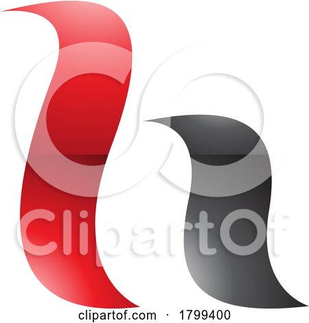 Red and Black Glossy Calligraphic Letter H Icon by cidepix